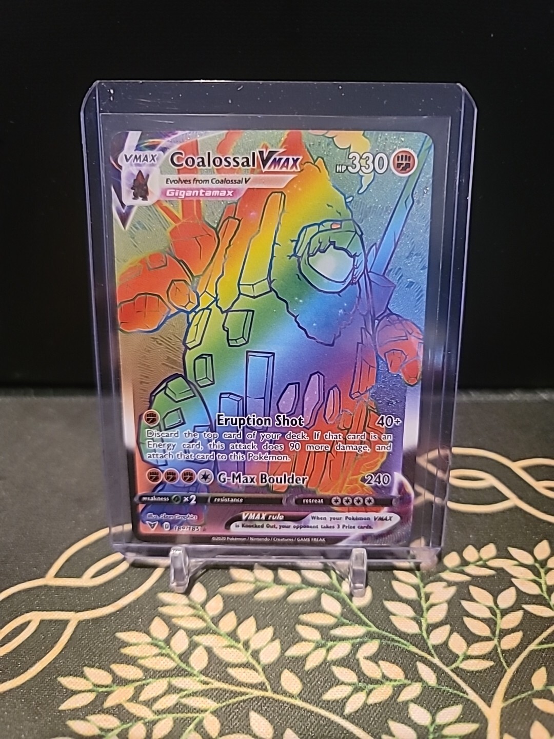 Coalossal VMax Secret Rare 189/185 Pokémon Card TCG SWSH Vivid Voltage