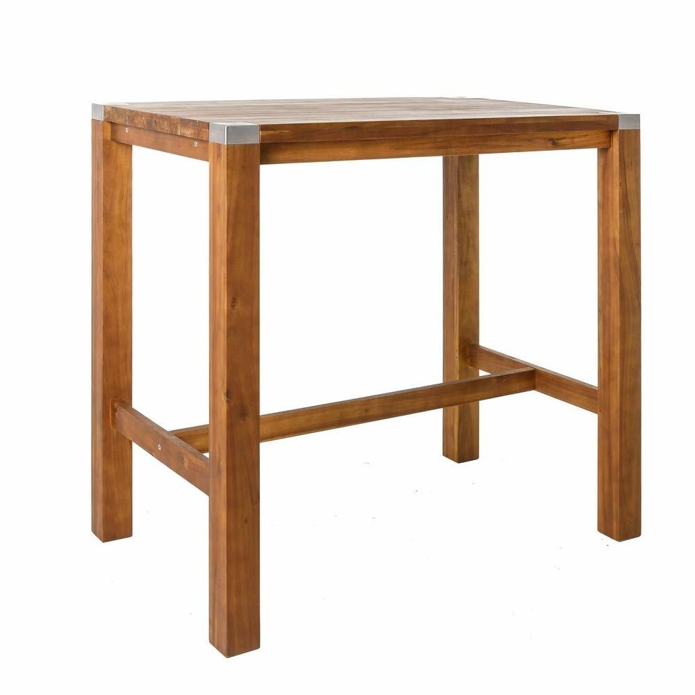 MESA ALTA DE MADERA Y ACERO INOXIDABLE (21660)