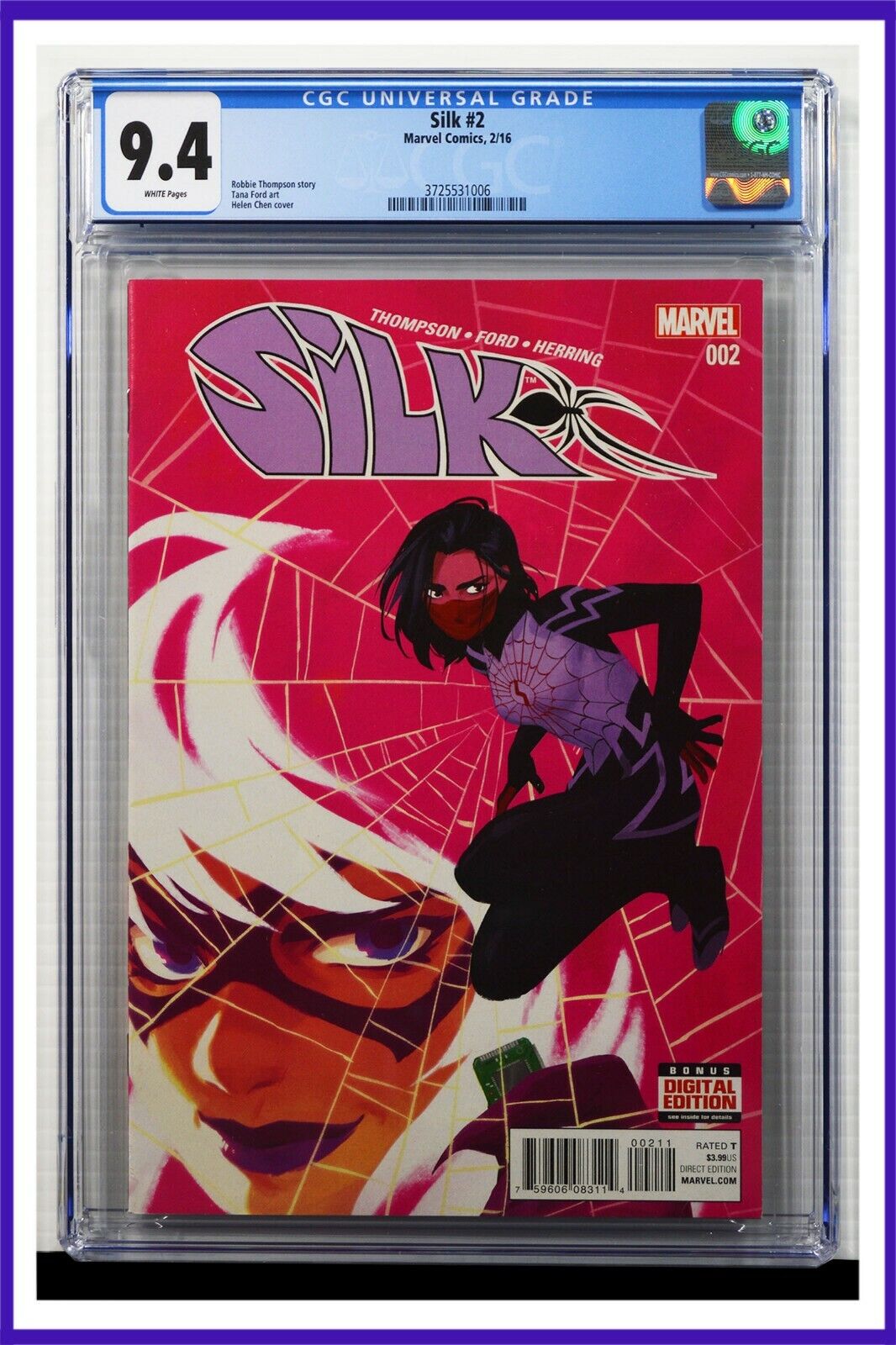 Silk #2 CGC Graded 9.4 Marvel February 2016 White Pages Comic Book.