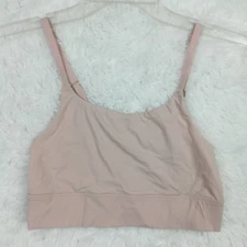 Natori Womens Sports Bra Beige Wire Free Adjustable Strap Nylon Blend XS New