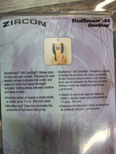NEW Zircon StudSensor i65 OneStep Center Finding Stud Finder w/ WIRE WARNING - Picture 6 of 8