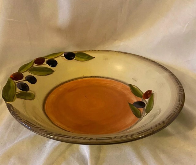 Set Of 2 Clay Art OLIVA ITALIANA Pasta Bowl eBay