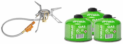 LACD Gas-Kocher Patkhor + 3 x 230gr.  Optimus Gaskartuschen