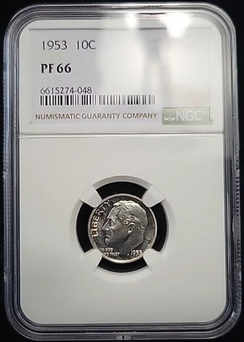 1953 Proof Roosevelt Dime 10c NGC PF66 | Gem Proof PR66