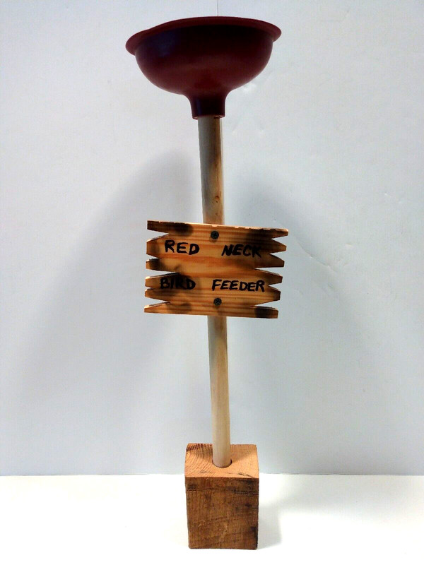 Redneck Bird Feeder Yard Lawn Garden Art Decor Novelty, Gag Gift Plunger