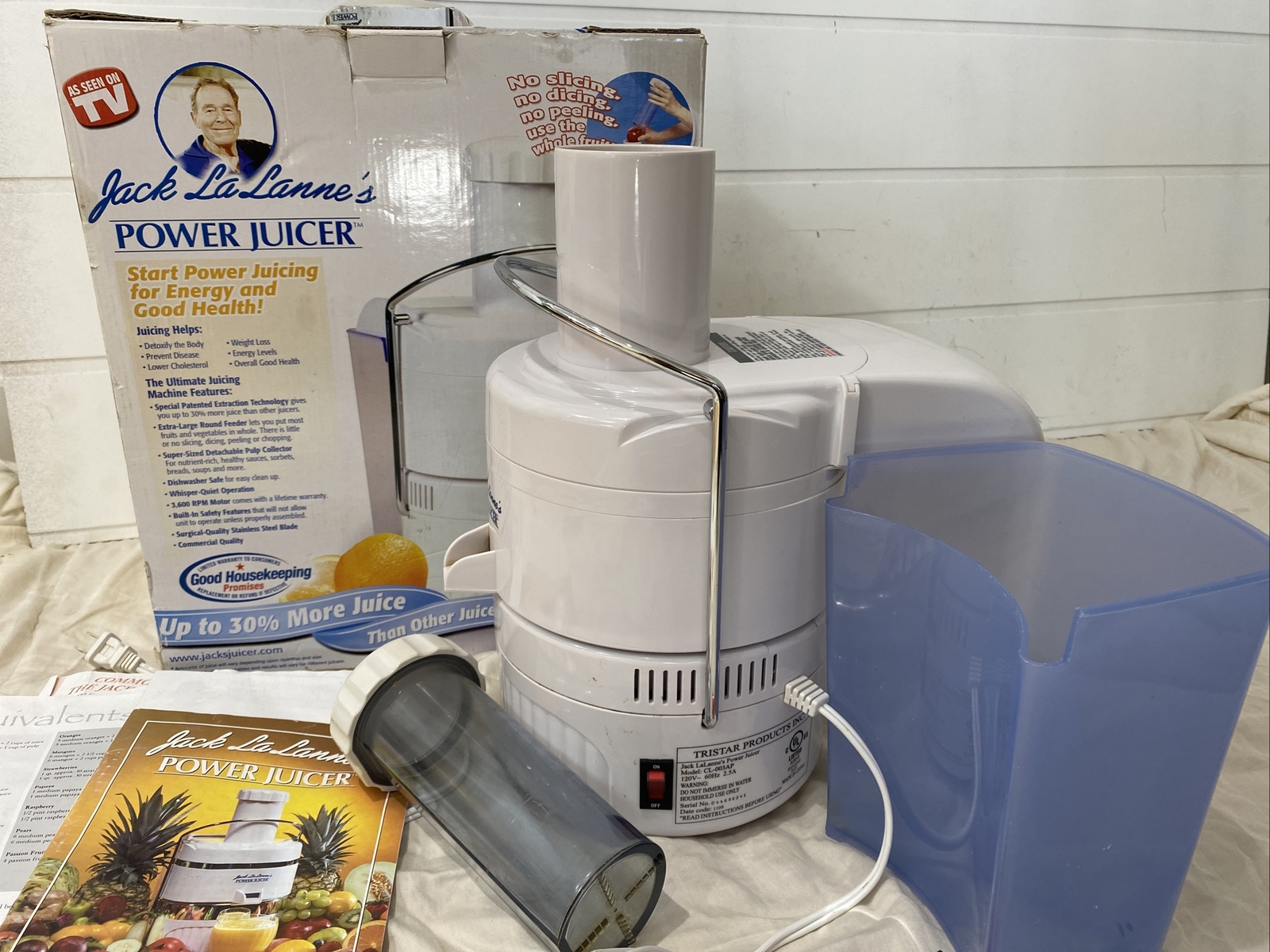 Jack LaLanne's Power Juicer Juice Pulp Extractor Manual & Recipes Guide