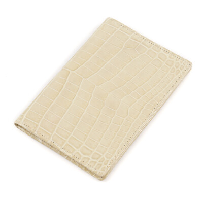 Zilli Passport Holder and Credit Card Travel Wallet in Cream Crocodile NWT