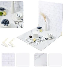 2 PCS Boards Photo Backdrop for Flat Lay, Food Photography BY-Marble+Wall