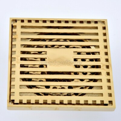 Antique Brass Square Shower Drain Floor Waste Drain Cover Strainer ehr026