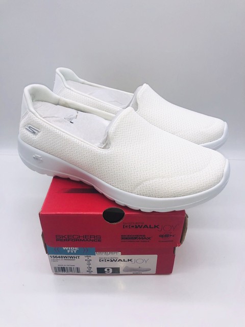 skechers go walk white canvas