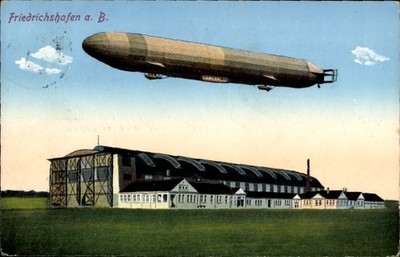 Ak Friedrichshafen am Bodensee, Zeppelin, Luftschiffhalle - 11455602
