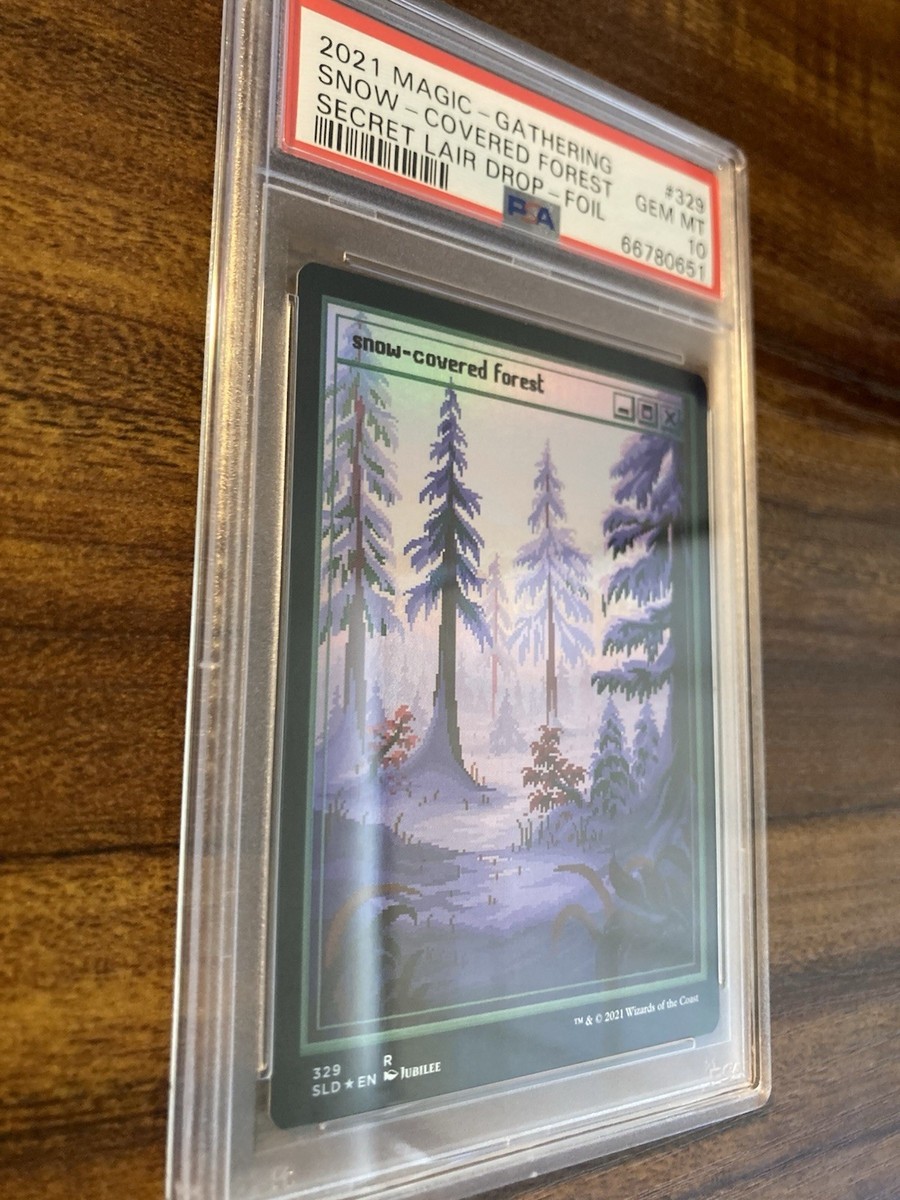 MTG✨Pixel SNOW-COVERED FOREST (Full Art) FOIL✨SLD PSA 10 RARE