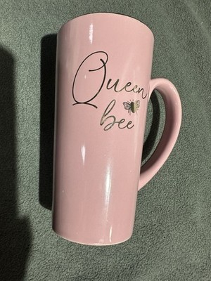 Großer rosa Bienenkönigin Latte Becher groß Goldfolie Kaffeetasse