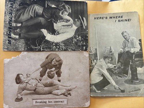 3 Early 1900s Used Valentines Postcards, “The Tie That Binds Us,” And 2 More