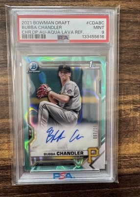 Topps 2021 Bowman Draft Bubba Chandler CDA-BC Aqua Lava Auto /199 PSA 9