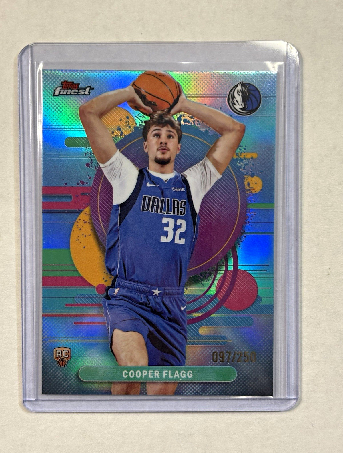 2025-26 Topps Finest Cooper Flagg #101 Uncommon Sky Blue Refractor RC 97/250