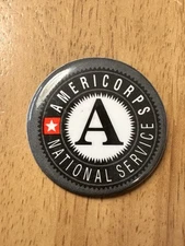 Americorps National Service Pinback Button