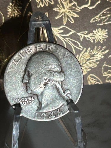 1946 P Washington Silver Qaurter~Fine~Receipt