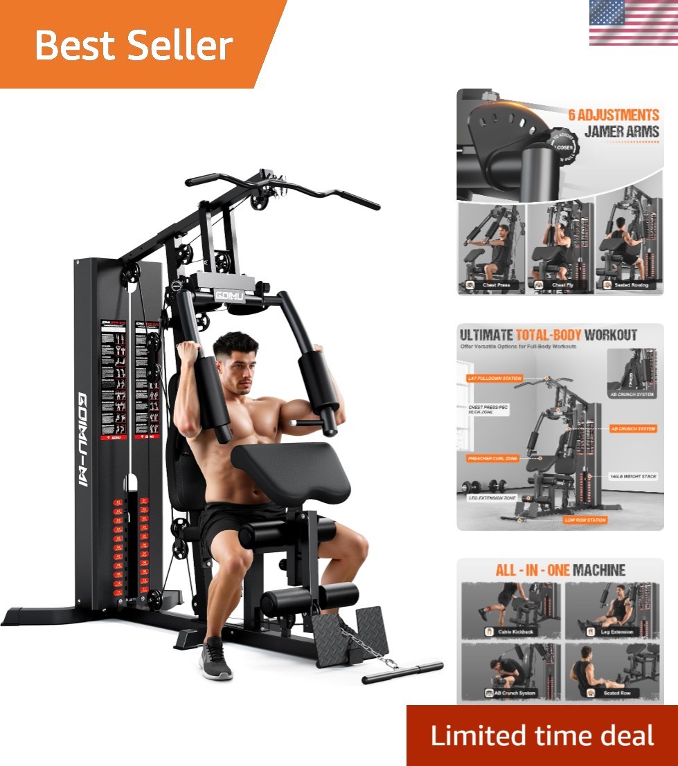 Home Gym, M1 Workout Station with 140LBS Weight Stack, Multifunctional Home G...