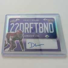 2022 Leaf Metal Draft Bound Purple Prismatic 2/25 DeMarvin Leal #DB-DL1 Auto