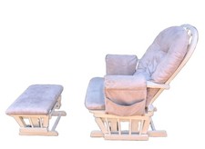 KUB Haywood Reclining Glider Nursing Chair and Footstool, Grey