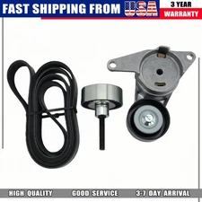 38397 3Pcs Drive Belt Tensioner Idler Pulley Kit For Buick LaCrosse Chevy Impala