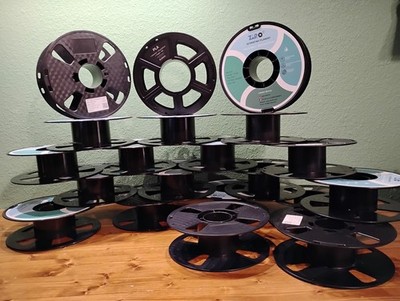Lot of 20x Empty 3D Printer Spools Black Plastic Ziro CC3D Elegoo AMS compatible