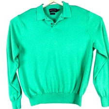 Polo Golf Ralph Lauren Sweater Mens XL Green Cashmere Cotton Polo Collar Golf