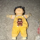 Cabbage Patch Kids Baby Doll 1986 Signed Xavier Roberts Brown Curly Hair Outfit