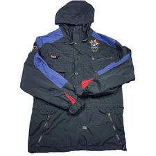 Vintage 1998 Nagano Olympics Marker LTD Ski Jacket Black Embroidered Logos