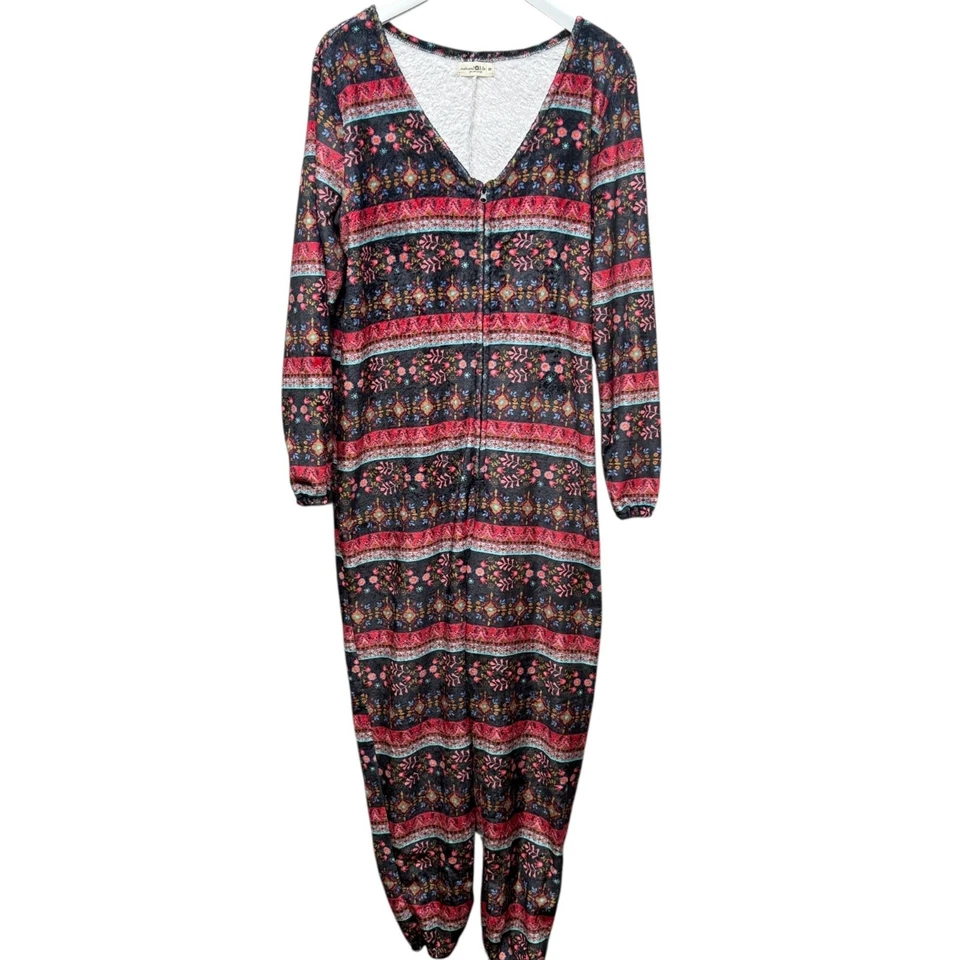NATURAL LIFE Pijama de Vellón Talla Mediana Acogedor Mono con Cremallera Ropa de Salón Boho Pri Foto 2 de 4