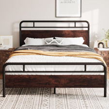 Full Size Platform Bed Frame with Wooden Headboard and Footboard, Heavy Duty 13