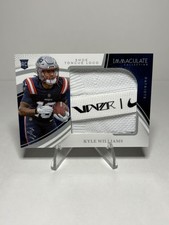 2025 NFL Panini Immaculate Kyle Williams Shoe Tongue Log RC 1/1 Patriots