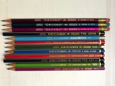 12 VINTAGE EBERHARD FABER PENCILS: "DECORO" - MADE IN GERMANY - UNUSED
