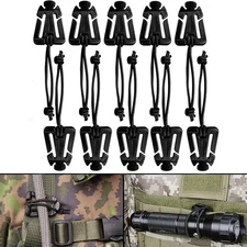 10pcs Molle Attachment Clips Molle Web Dominators Elastic Strap Tactical Gear fo