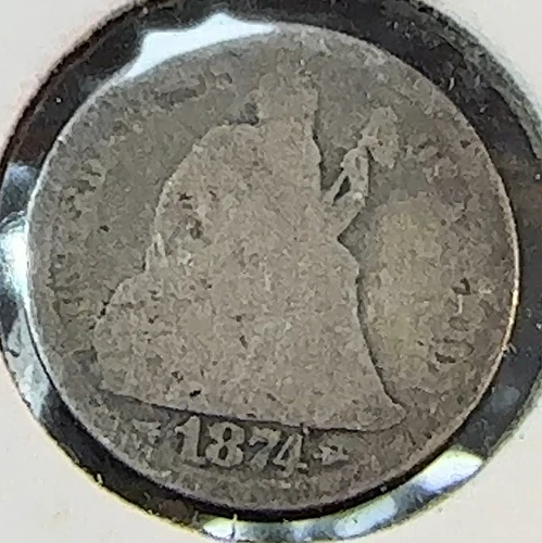 1874 Arrows Seated Liberty Dime Nice Original Good CHRC