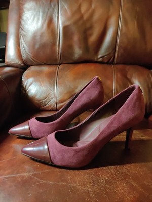 NEW Karl Lagerfeld Rialta Wine  Suede Pumps Heels Size 8.5