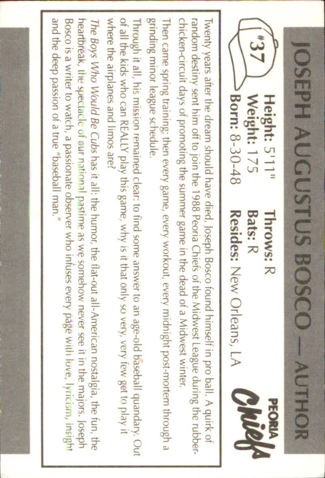 Joseph Bosco 1990 Peoria Chiefs #37 RC Peoria Chiefs *AutographDen* - Image 2 of 2