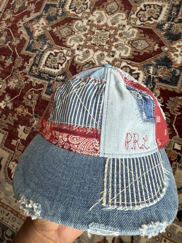 Ralph Lauren Polo Denim & Supply Patchwork Bandana Denim Baseballkappe Mütze Neu mit Etikett - Bild 1 von 3