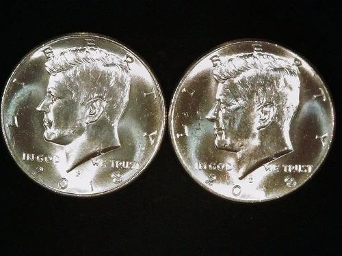 2018-P and D Kennedy Half Dollars (2 coins) AU++. Free Shipping!