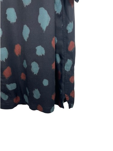 All Saints Black Blue Burnt Orange Pattern Button Up Short Sleeve Viscose XXL - Bild 3 von 13