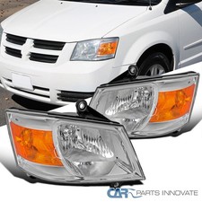 Fits 2008-2010 Dodge Grand Caravan Replacement Clear Headlights Lamps Leftright