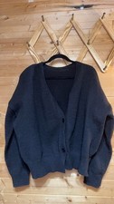 Black Polyester Cardigan Sweater - Size L