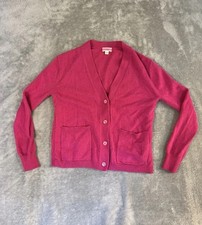 J Crew Women  s Fuchsia Pink 100 Cashmere Cardigan Button Up Sweater Size XXS