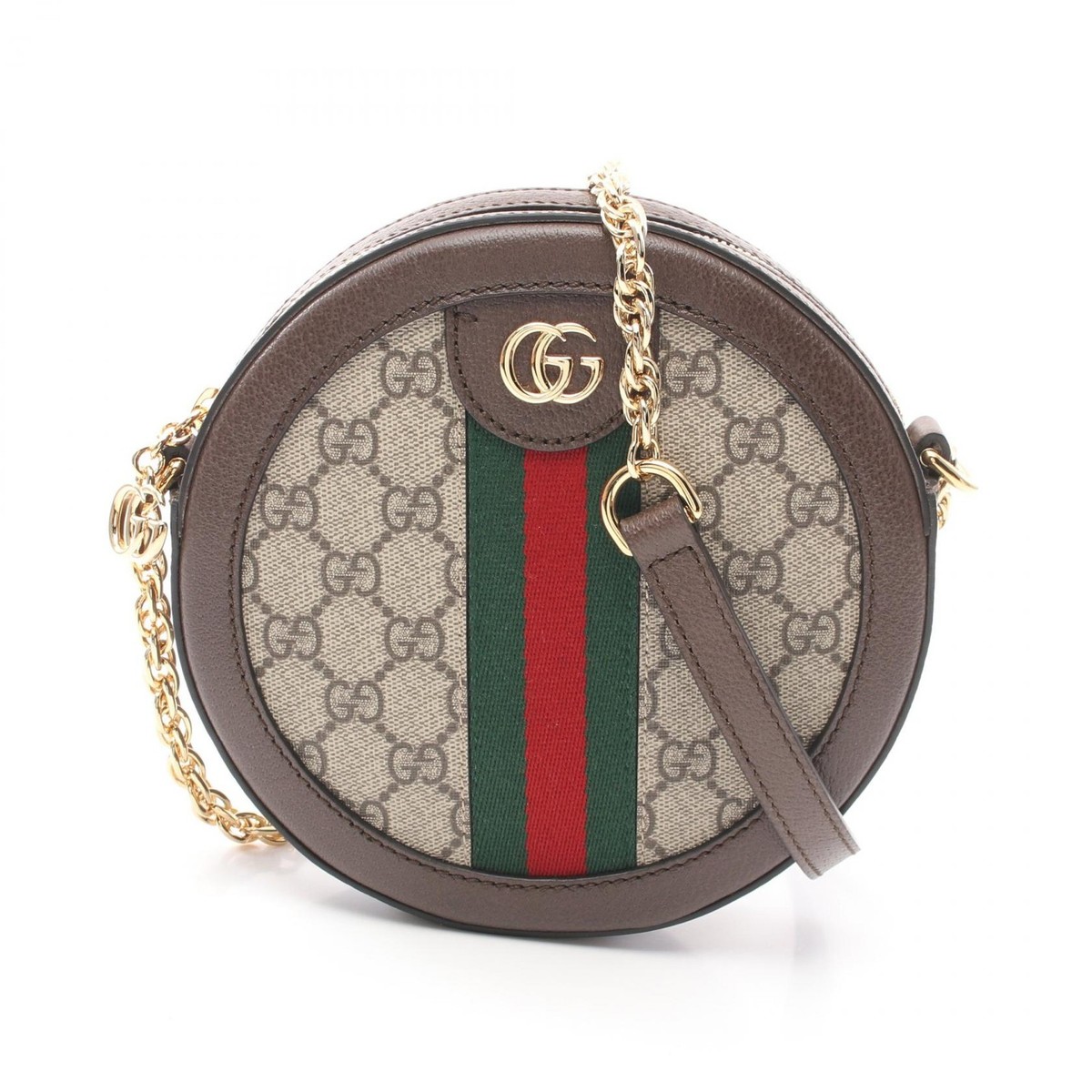Gucci Leather Ophidia Round GUCCI Ophidia Mini GG Round Web Leather Crossbody Bag Black main image 3