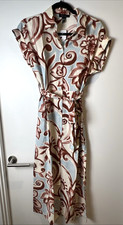 NEW LOOK - BUTTON DRESS - SIZE 8 - BROWN / BLUE