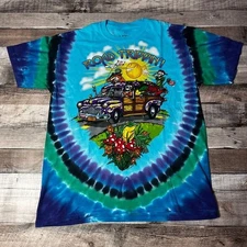 Liquid Blue Shirt Adult Large Tie Dye Road Trippin Hippie Peace Sign Grateful
