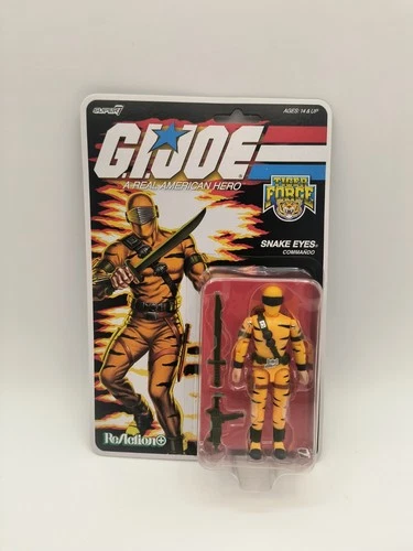 Super 7 Reaction+ TIGER FORCE SNAKE EYES GI Joe O Ring Target IN HAND New Sealed