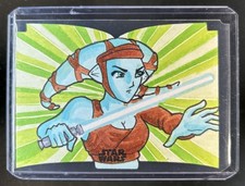 2023 Topps Star Wars Galaxy Aayla Secura D/C Manga Sketch Dan Lawler Auto #1/1