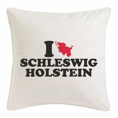 KISSENBEZUG 40X40cm I LOVE SCHLESWIG HOLSTEIN DEUTSCHLAND GERMANY BUNDESLAND